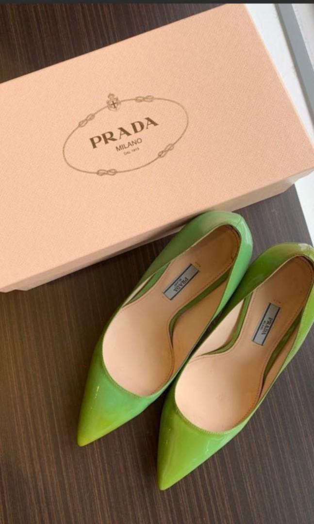 Prada Green heels, Women's Fashion 