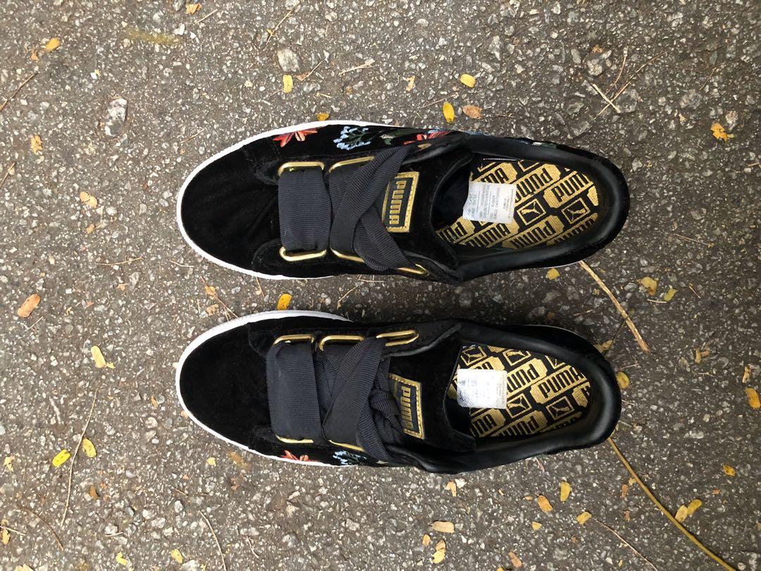 Puma basket heart yellow hotsell