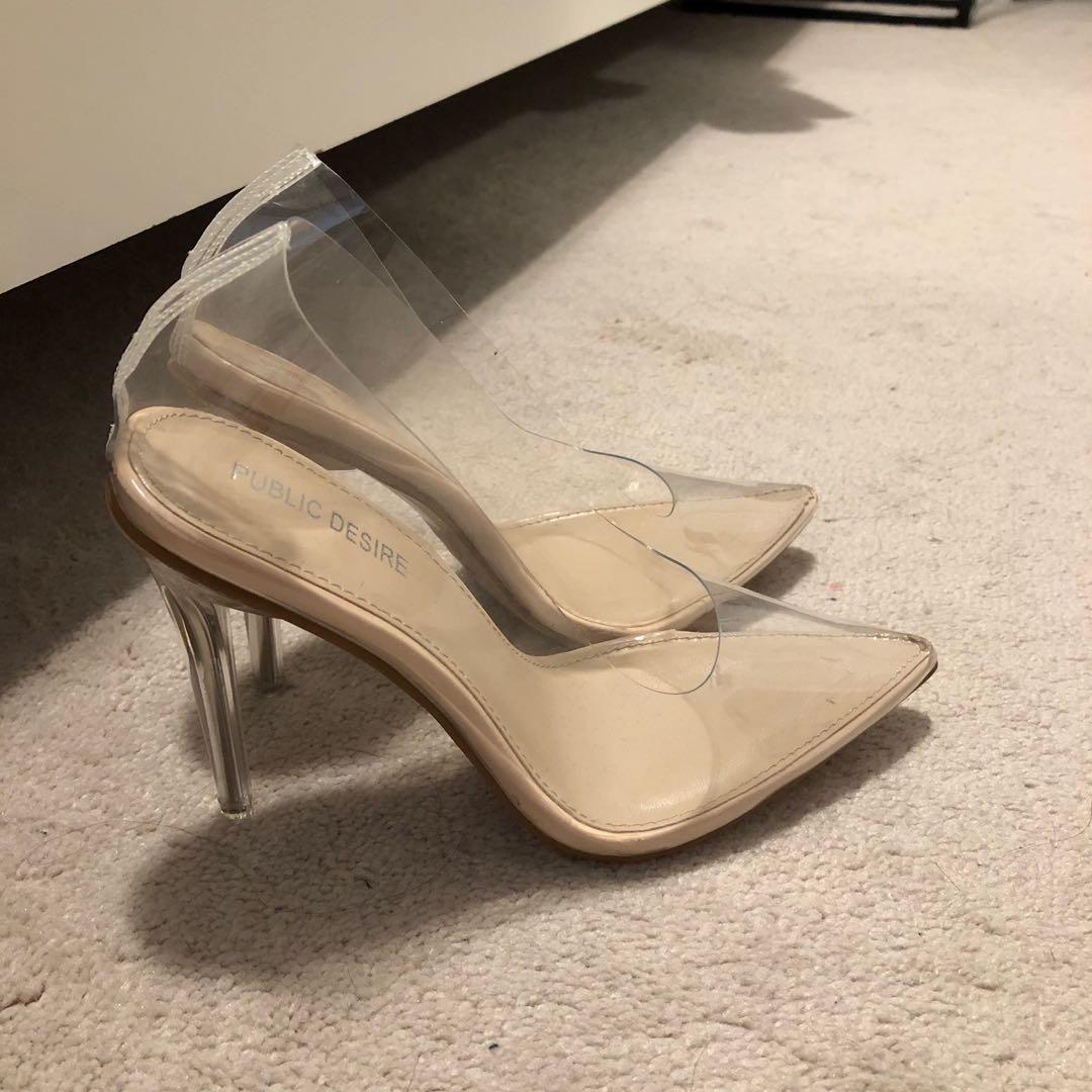 clear heels 4 inch