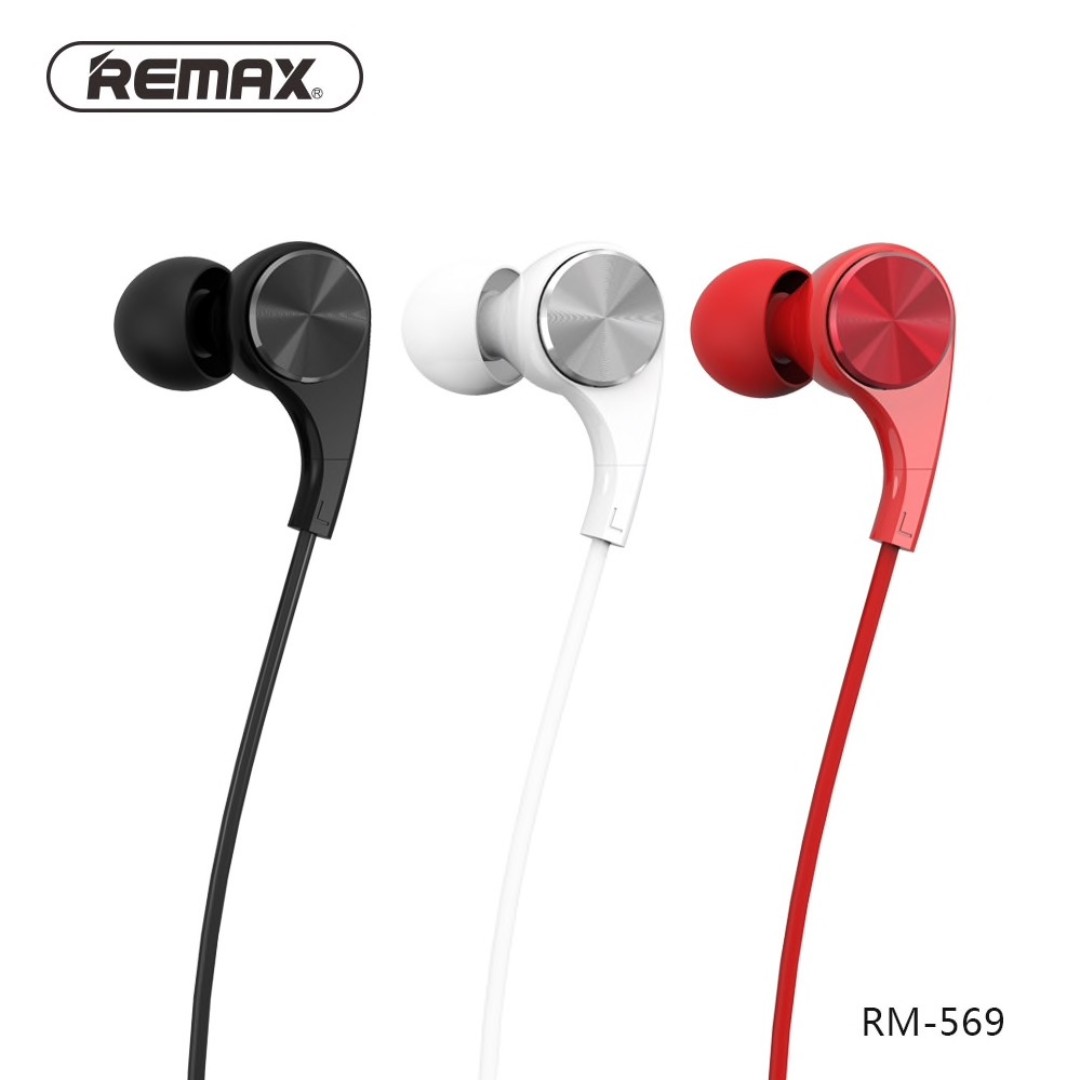 Remax Wired Earphone 569 With Mic Volume Control, Audio, Headphones ...