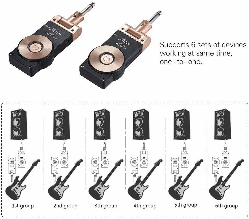 Rowin 2.4G Rechargeable Guitar Wireless Transmitter Receiver Wireless