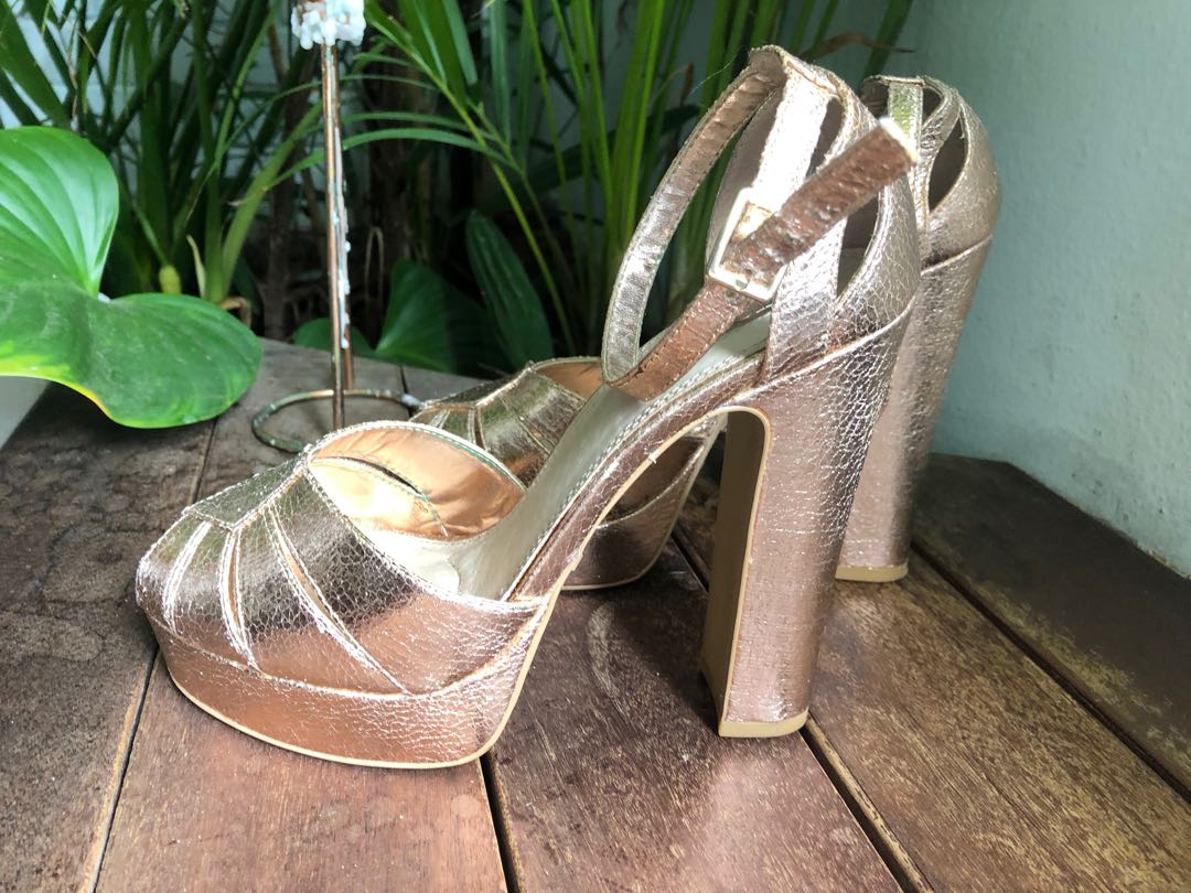 Topshop rose shop gold heels