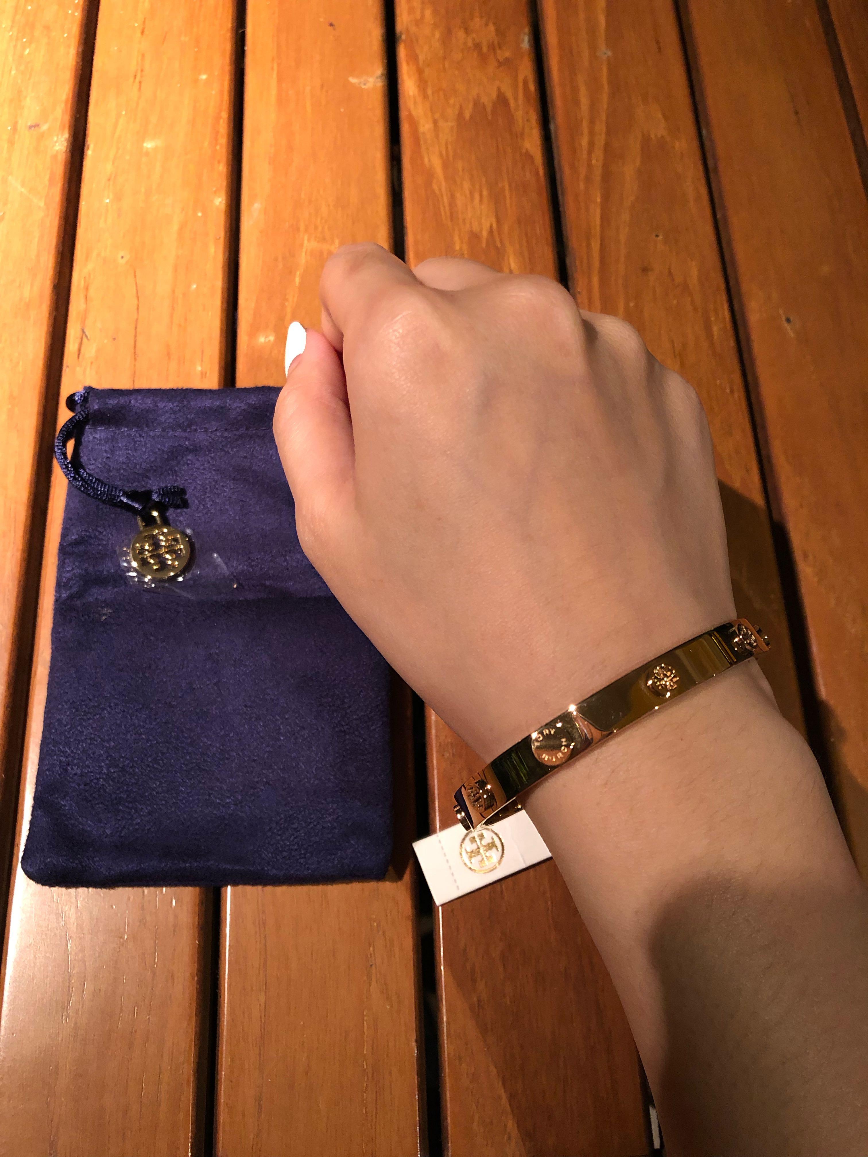 Tory Burch Logo Stud Hinge Bracelet