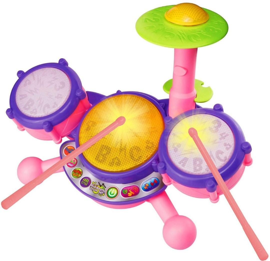 pink kids drum set