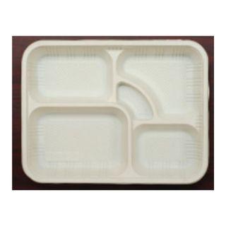 5 Part tray w/ lid cover Biodegradable meal box Eco friendly meal box