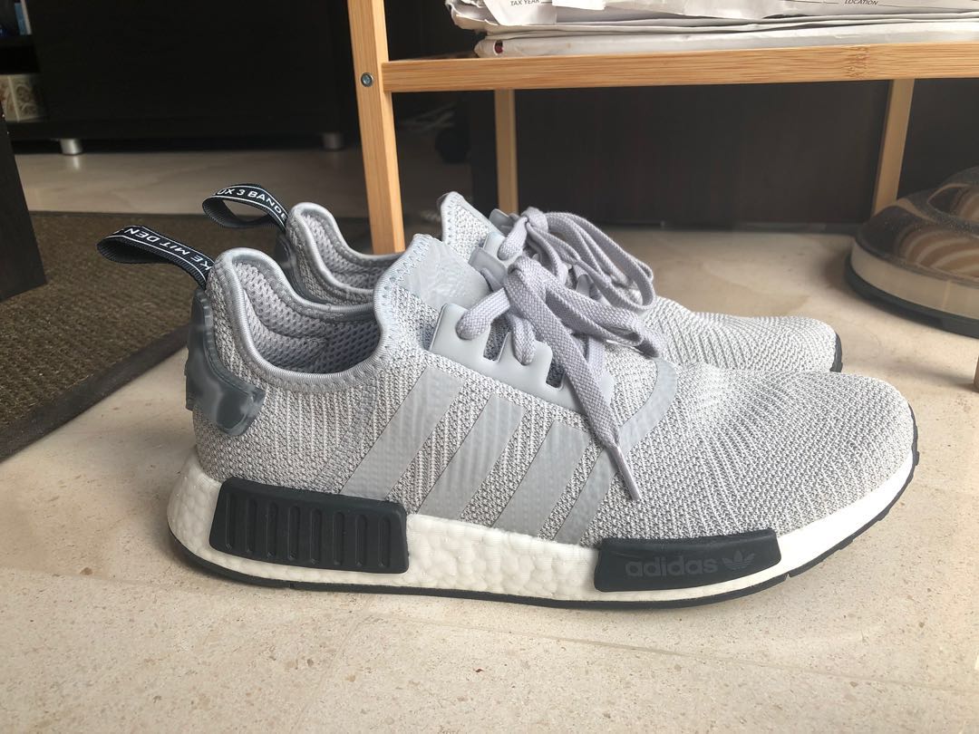 Nmd r1 grey camo heel top