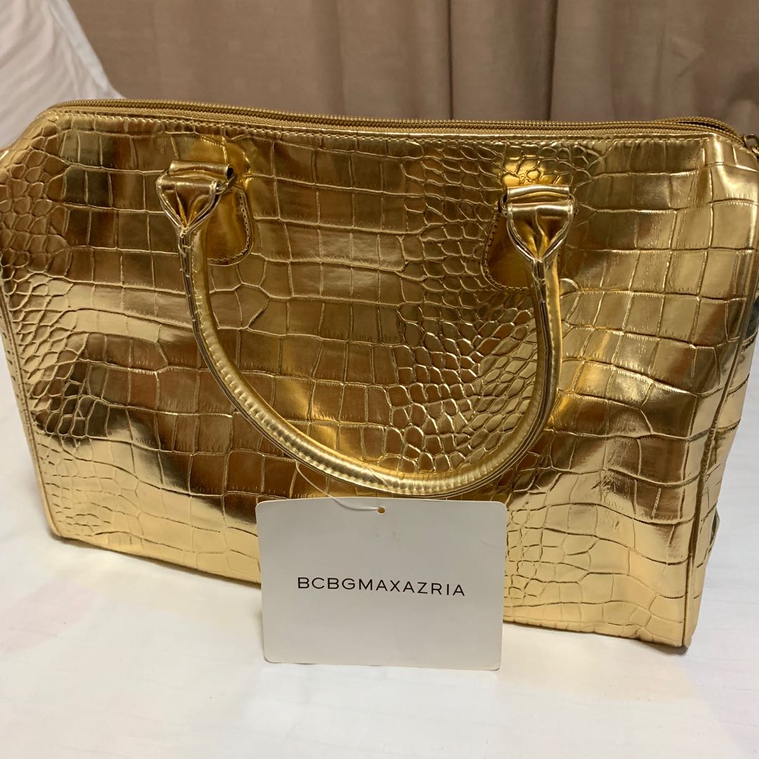 Bcbgmaxazria gold bag sales