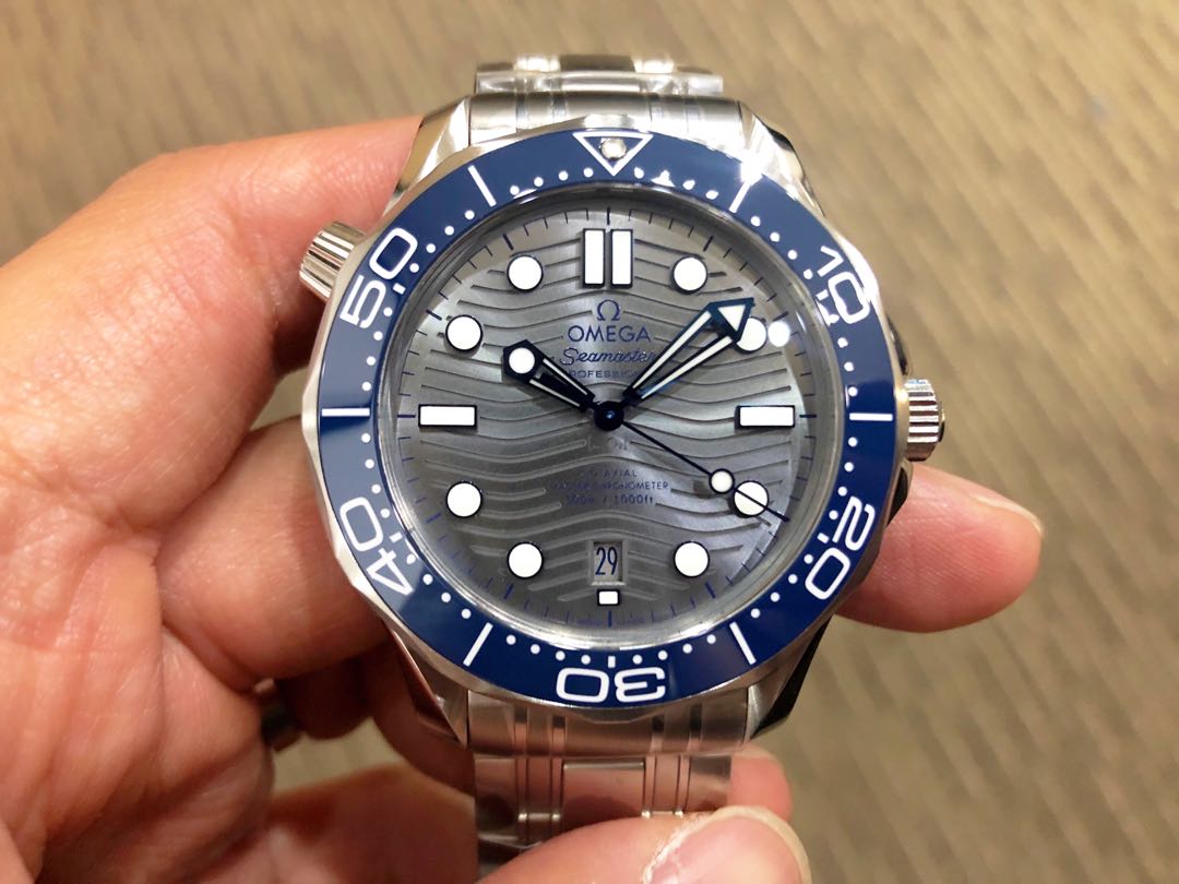 Omega seamaster sales blue grey