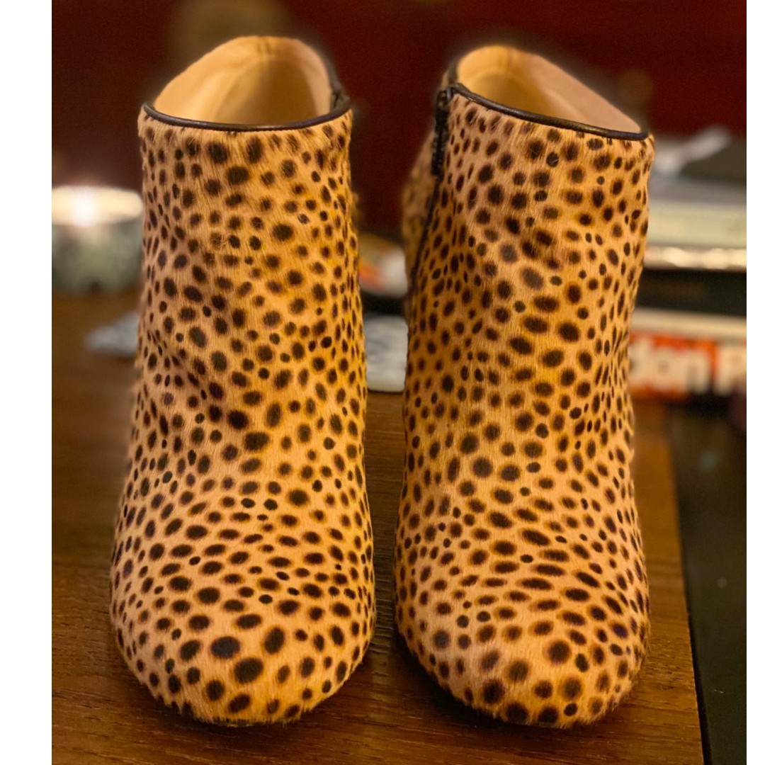 louboutin leopard booties