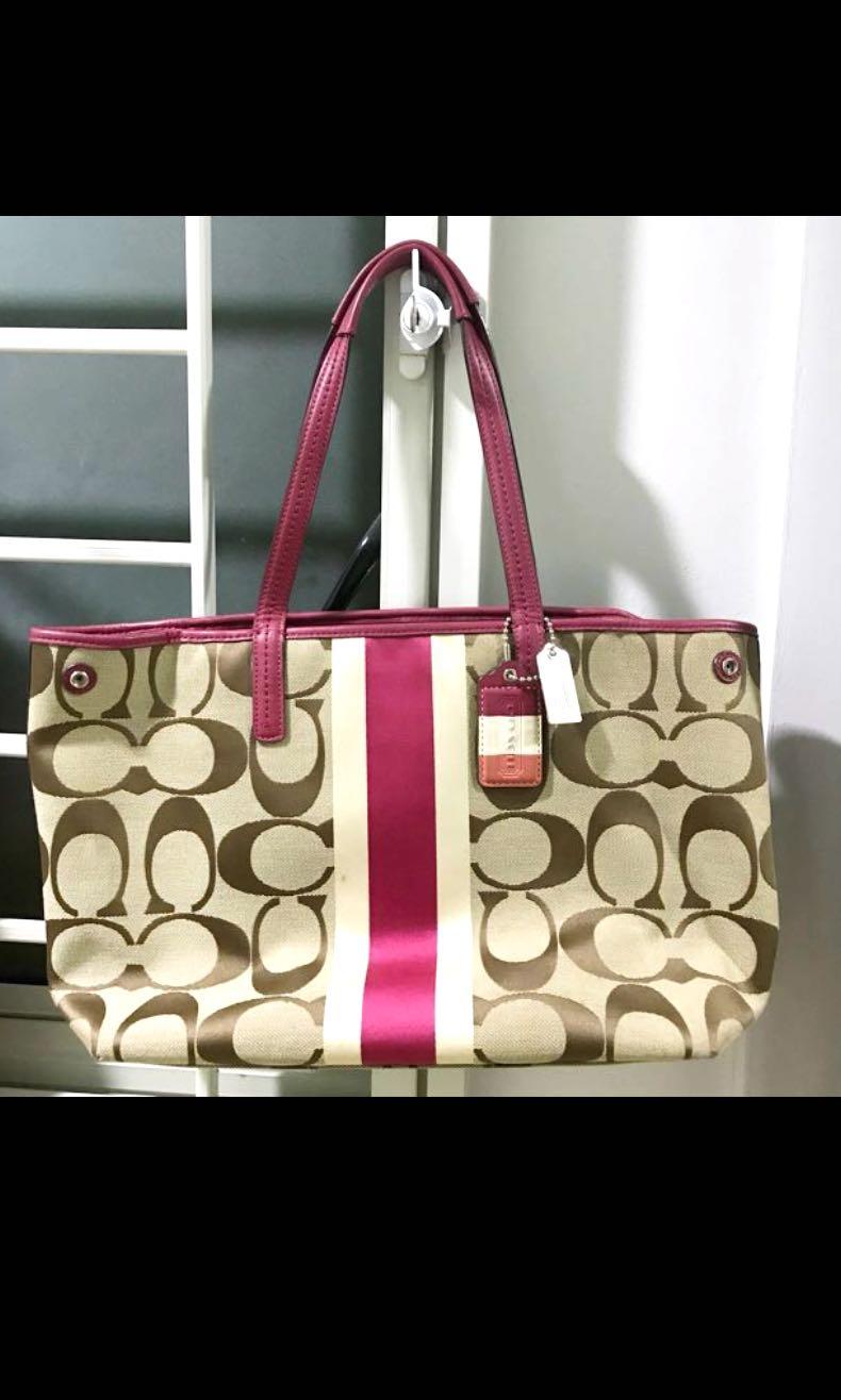Coach handbag pink color, Luxury, Bags & Wallets on Carousell