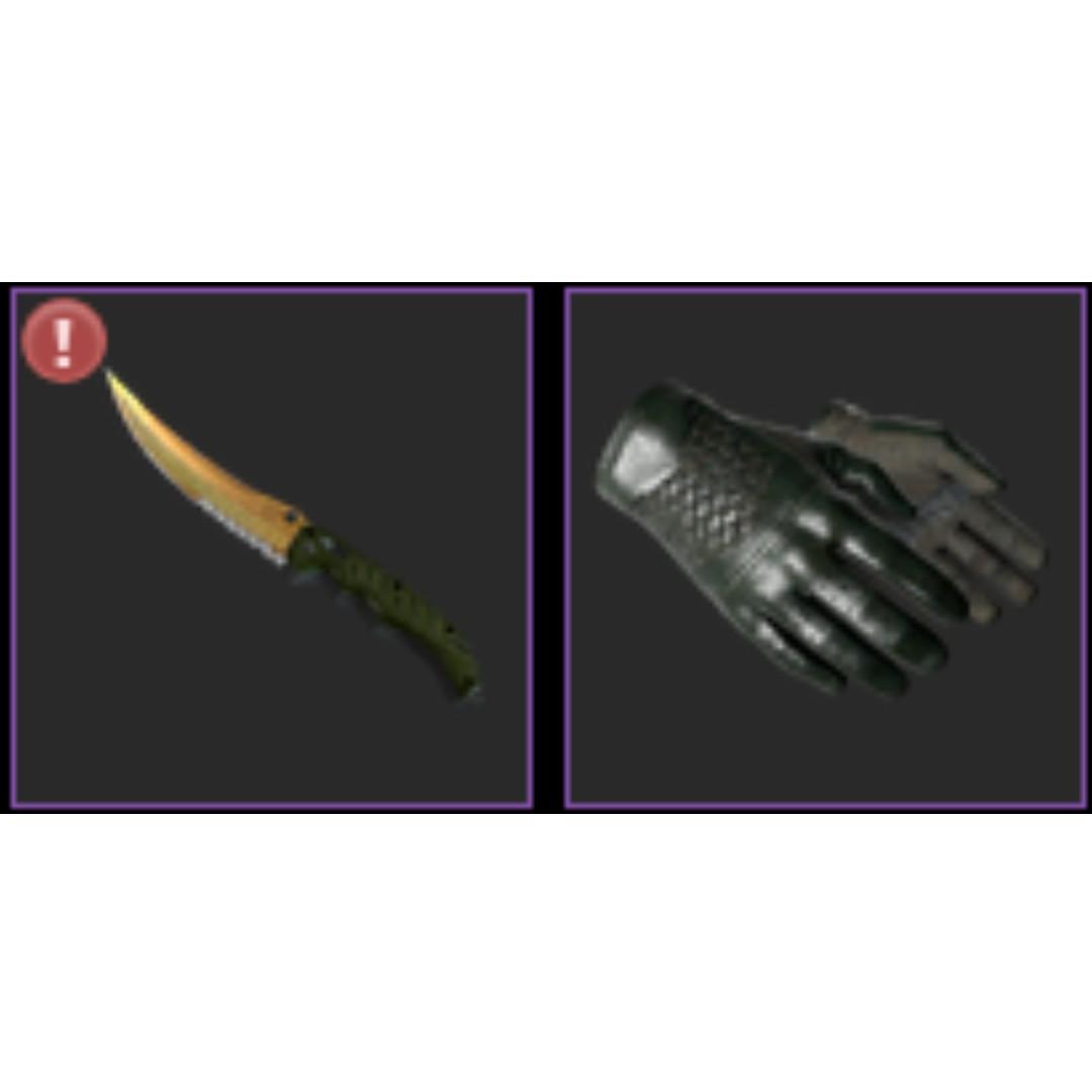 CSGO skins knife glove combo flip knife driver gloves, Video Gaming
