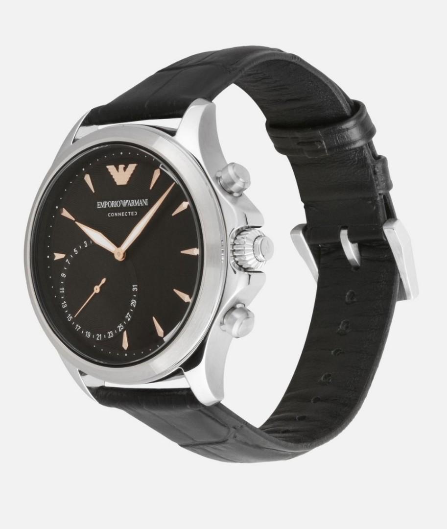 emporio armani black hybrid smartwatch