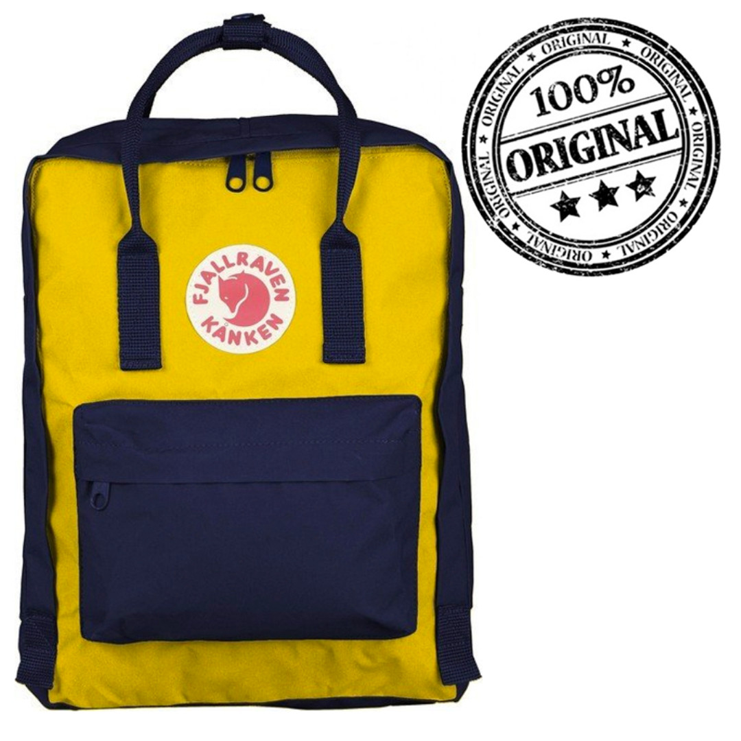 kanken navy warm yellow