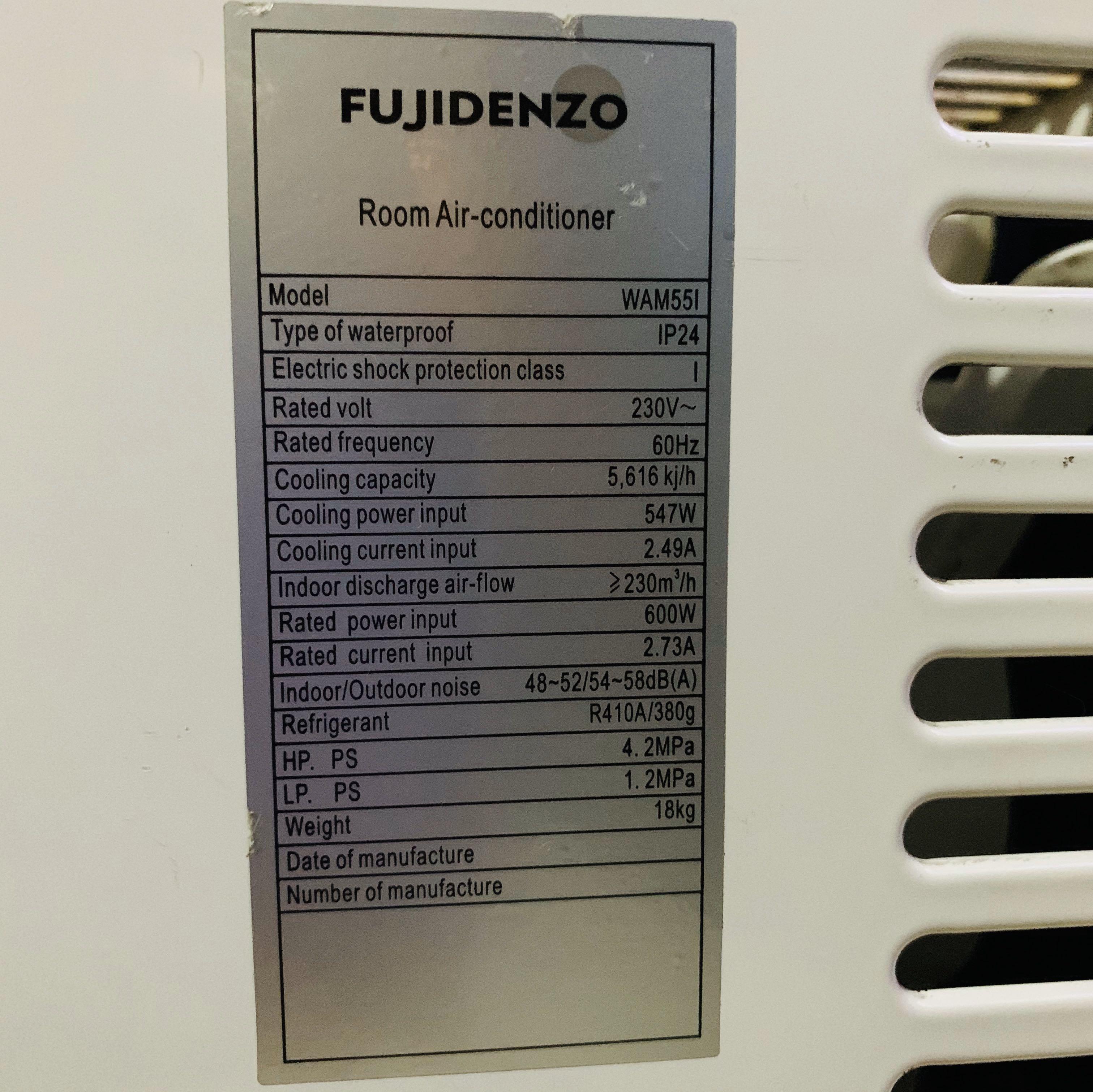 Fujidenzo Aircon Window Type 0.6Hp with Remote , TV & Home Appliances ...