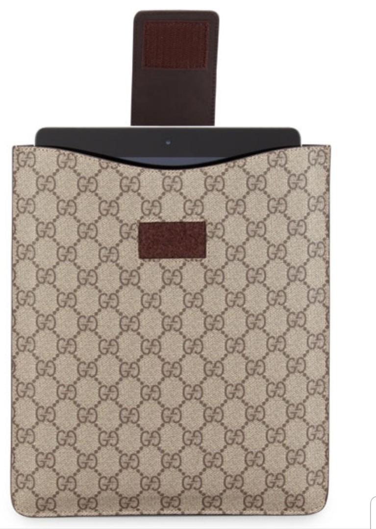 GUCCI Guccisima black IPad case with flap closure. Length: 9.5