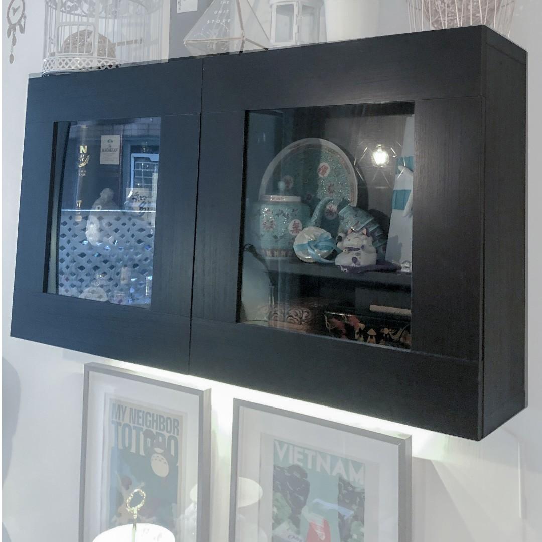Ikea Besta Hanging Storage Combination With Glass Doors Home