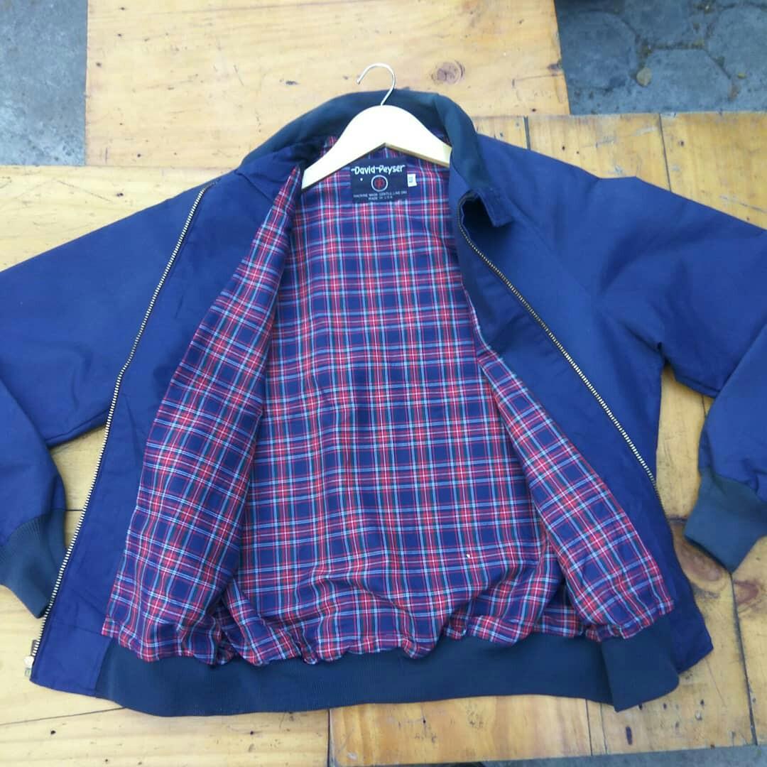 Jaket Harrington David peyser, Fesyen Pria, Pakaian , Atasan di Carousell
