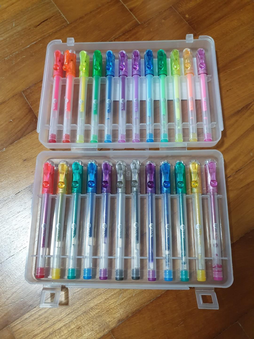 Buy Yoobi Mini Gel Pens & Carrying Case, Neon, Metallic, Glitter Shades, Multicolor Ink, 1.0mm Medium Tip
