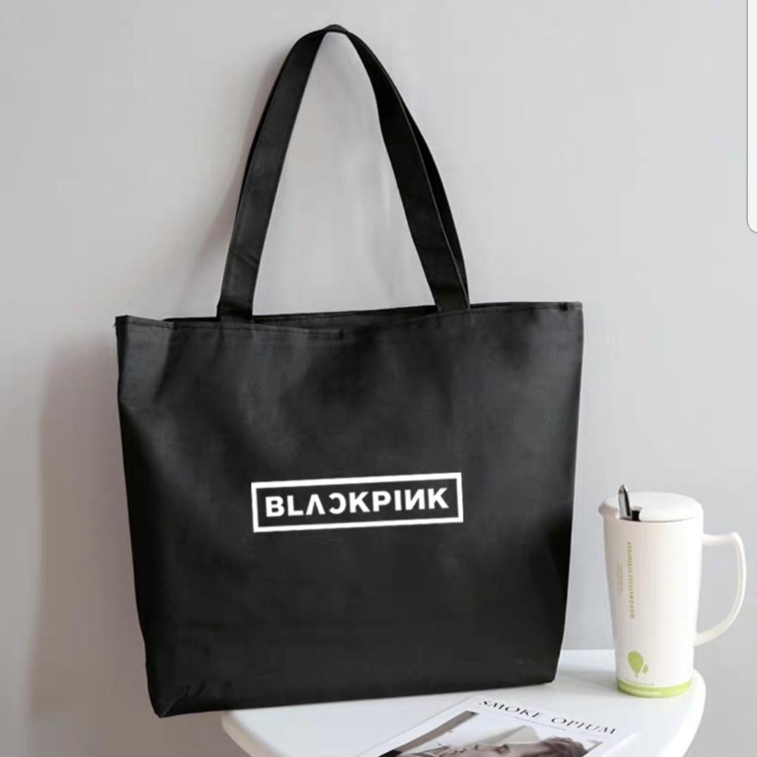 New Instocks Blackpink Black Canvas Bag Large Size Handbag
