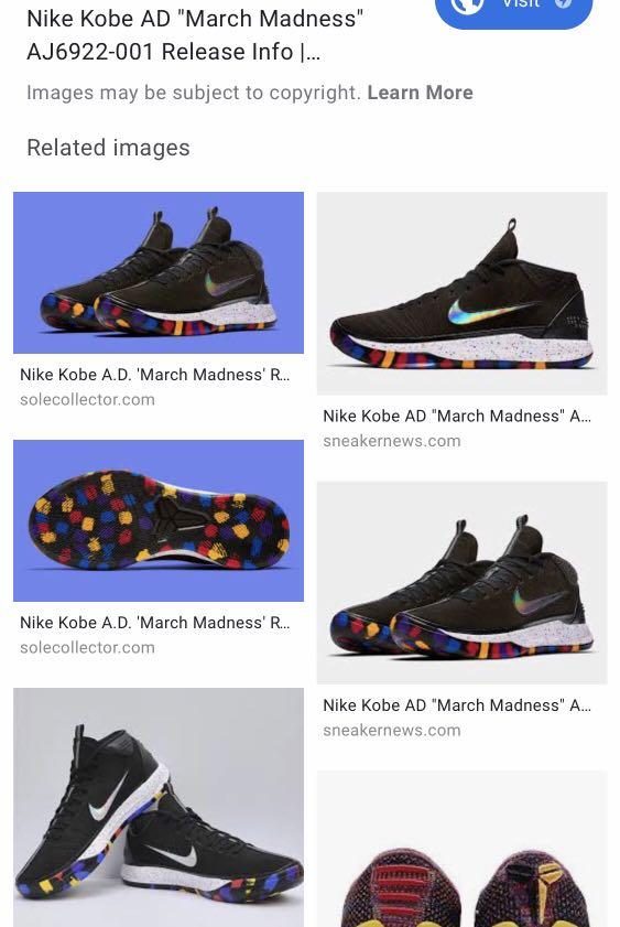 Nike Kobe Ad March Madness, Used Nike, Mens Shoes, Original, Men'S Fashion,  Footwear, Sneakers On Carousell