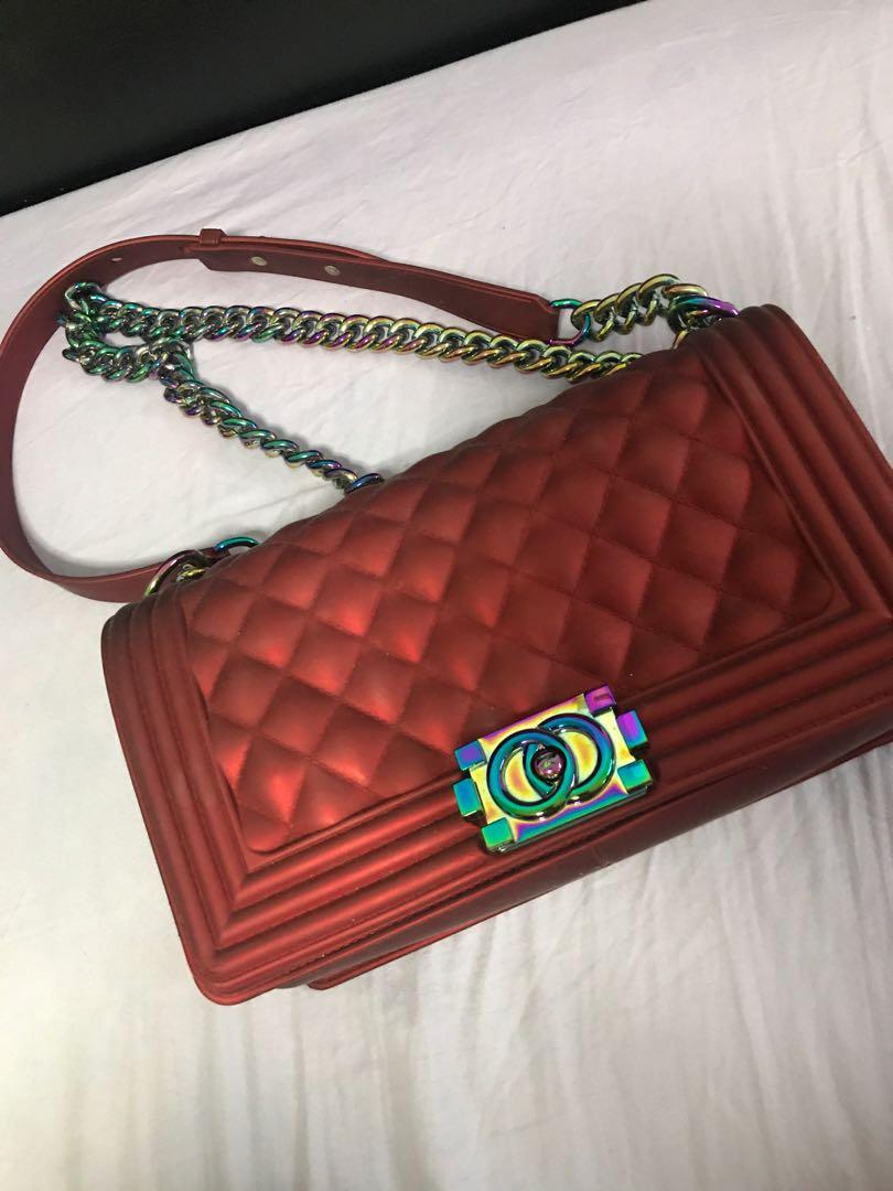 The Hong Kong tide brand jelly TOYBOY is a fashionable handbag