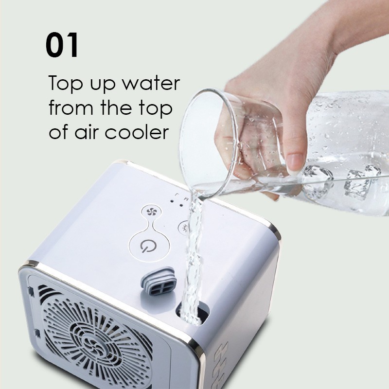 PowerPac portable mini air cooler. Humidifier, desk, and table air