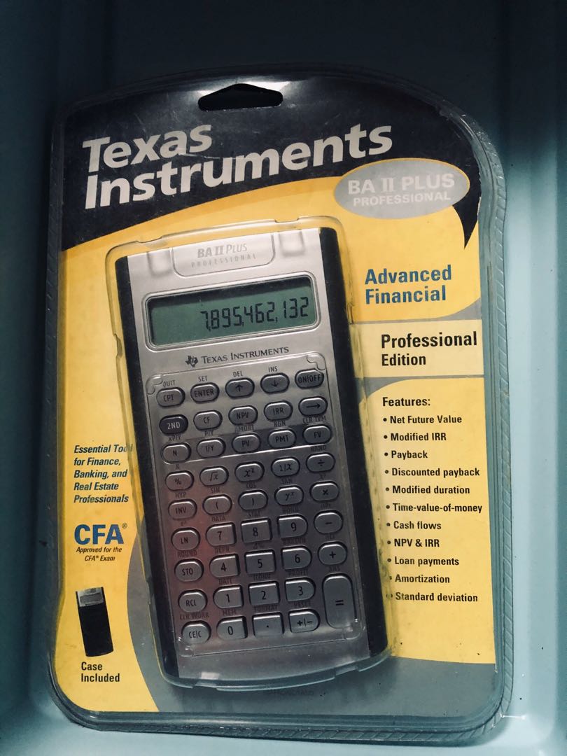 Texas Instruments Ba Ii Plus Professional Financial Calculator Electronics Others On Carousell