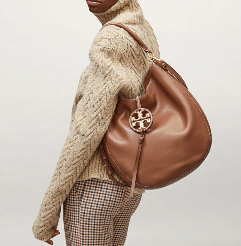 Tory Burch Miller Metal Logo Slouchy Hobo Women s Fashion Bags
