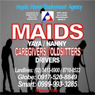 MAIDS Agency YAYA/NANNY CAREGIVERS DRIVERS Dole Licensed