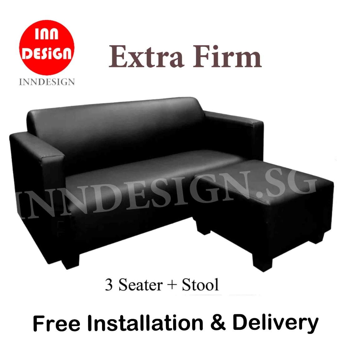 3 Seaters Sofa Stool Firm Cushion Seat Furniture Sofas On