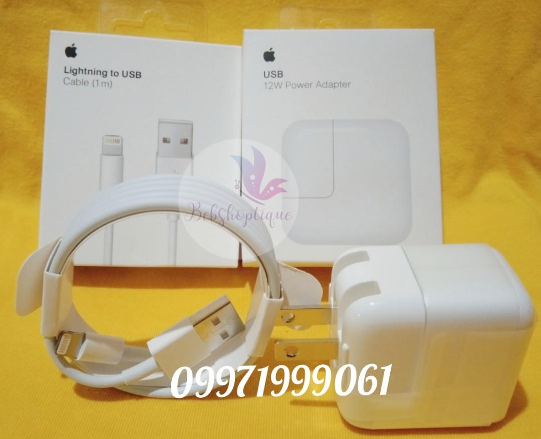 Apple Charger Set 12w+Cable1M Original💯% (Category: Chargers) located in Manila. Submitted by ziabebshoptique (Listing ID 255564598, Image 1). Description: 👍ONHAND APPLE WALL CHARGER 12w WITH BOX AND MANUAL ORIGINAL ! 🔸699pesos 50% Off Original Price 1200 (Guaranteed Fast Charger) 👍ONHAND APPLE USB LIGHTNING CABLE (Certified Original) with box and manual 🔸599 pesos ️50% off Original price 1200 ✔With serial code and cable marks ✔Compatible In