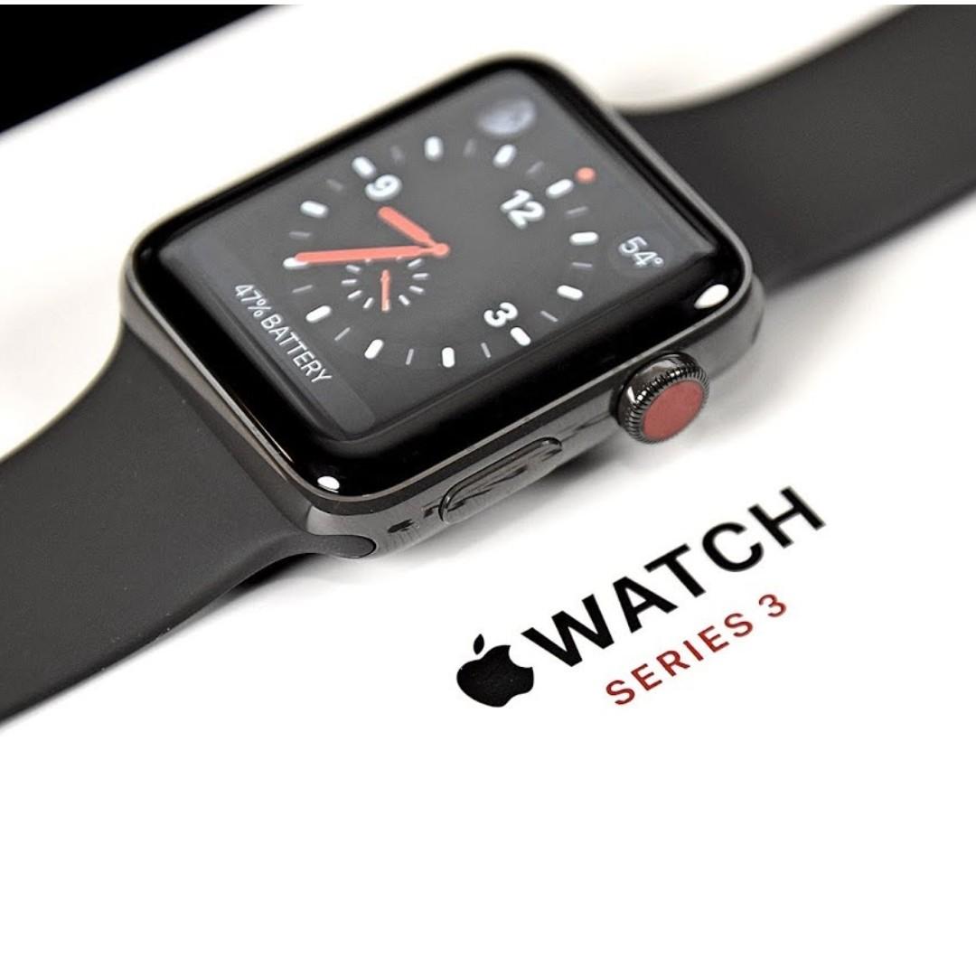Apple Watch Series 3 42mm Space Gray Aluminium Black Sport Band GPS Mobile Phones Gadgets Wearables Smart Watches on Carousell