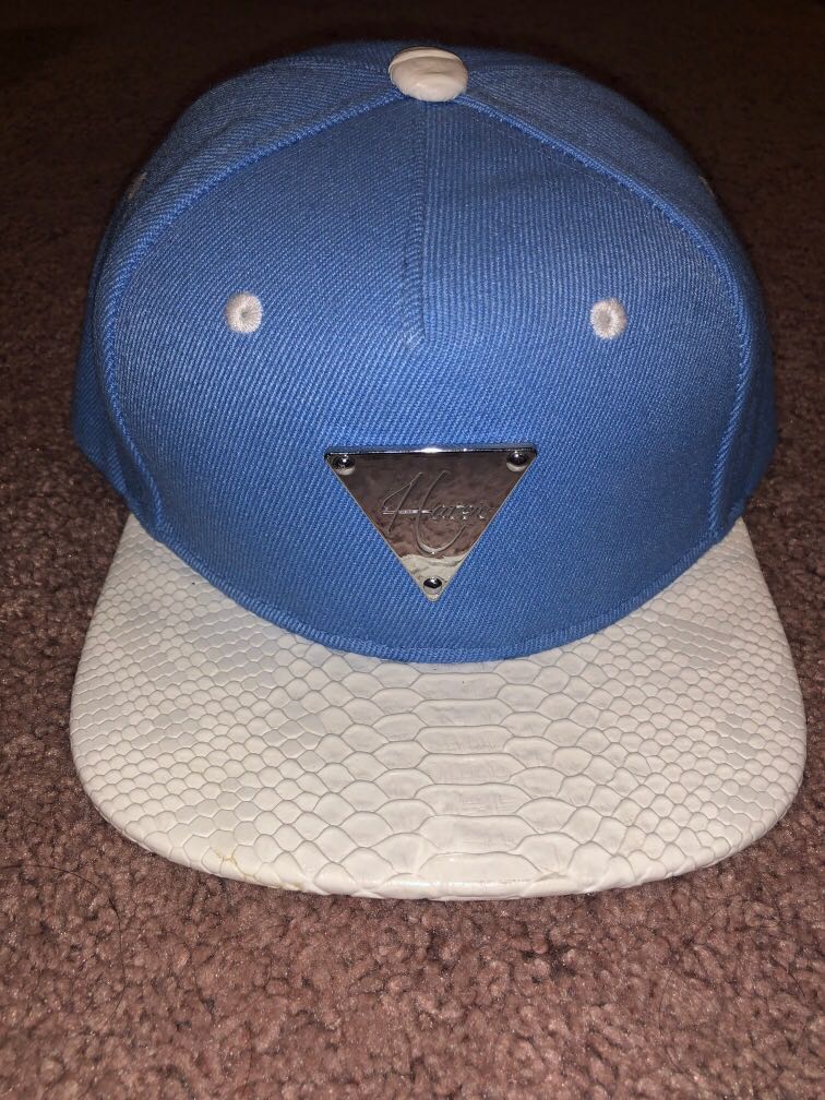 Blue and white snapback clearance