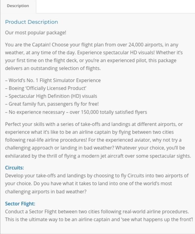 B737 Flight Simulator Voucher (1hr Flight Experience), Tickets