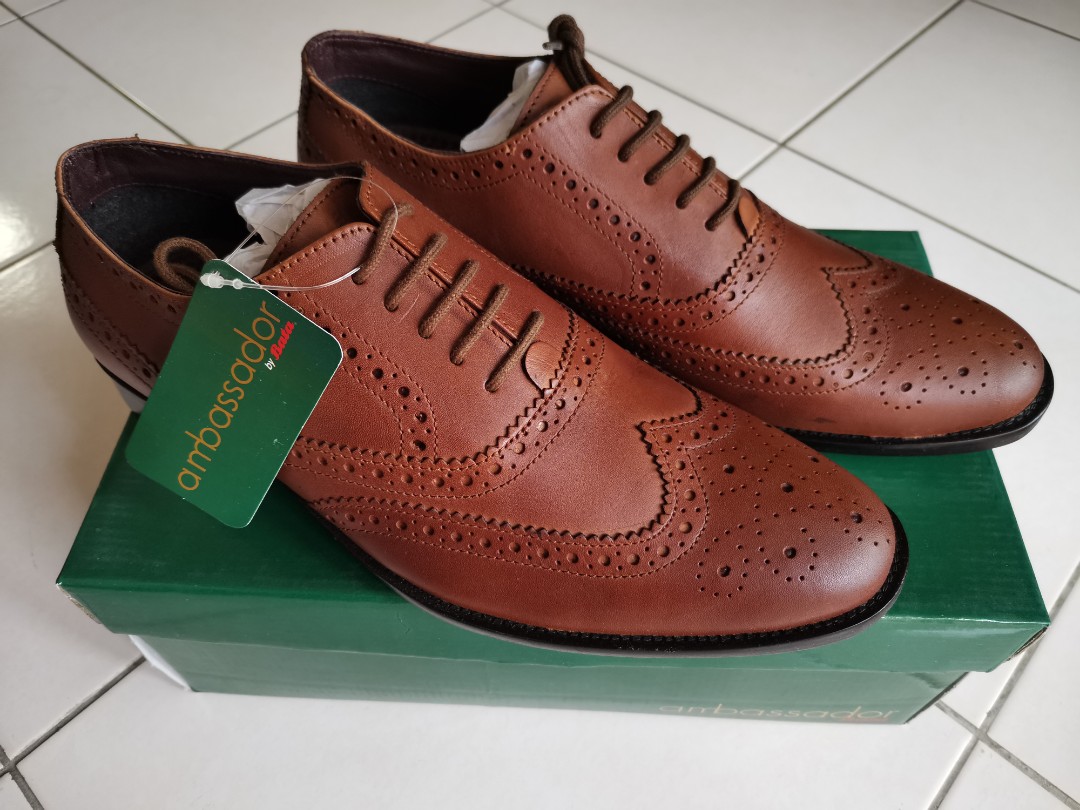 Bata Ambassador Shoes Wingtip Brown