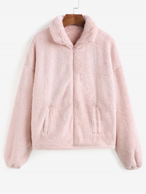 furry zip up jacket