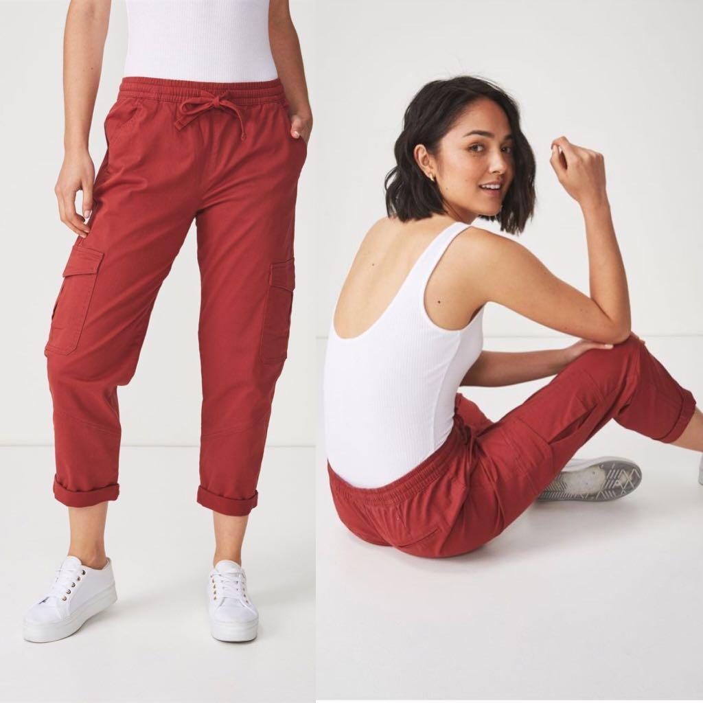 Cargo Rosewood Chino Pants (Category: Other Bottoms) located in Singapore. Submitted by xjynnaoj (Listing ID 213226827, Image 1). Description: 🉐 Price marked down from $24! Size AUS 10 fits W25-28 13.5" across waist when unstretched stretchy at waist with drawstring hem can be (un)cuffed unique blush-brick color ✨ quality sturdy cargo pants material take a size up for looser cobain grunge style! washed but unworn, as good as new! rtp $39.95 ⛔️NO