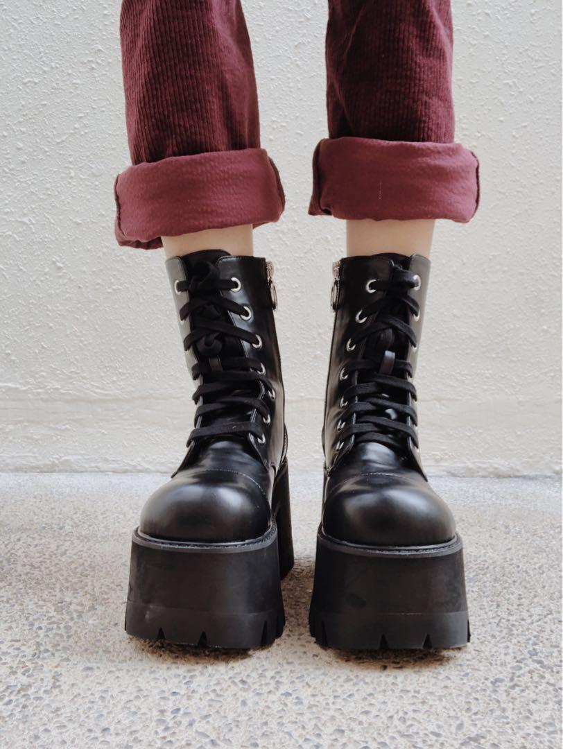 Dollskill Chunky Platform Boots Black Women s Fashion Footwear