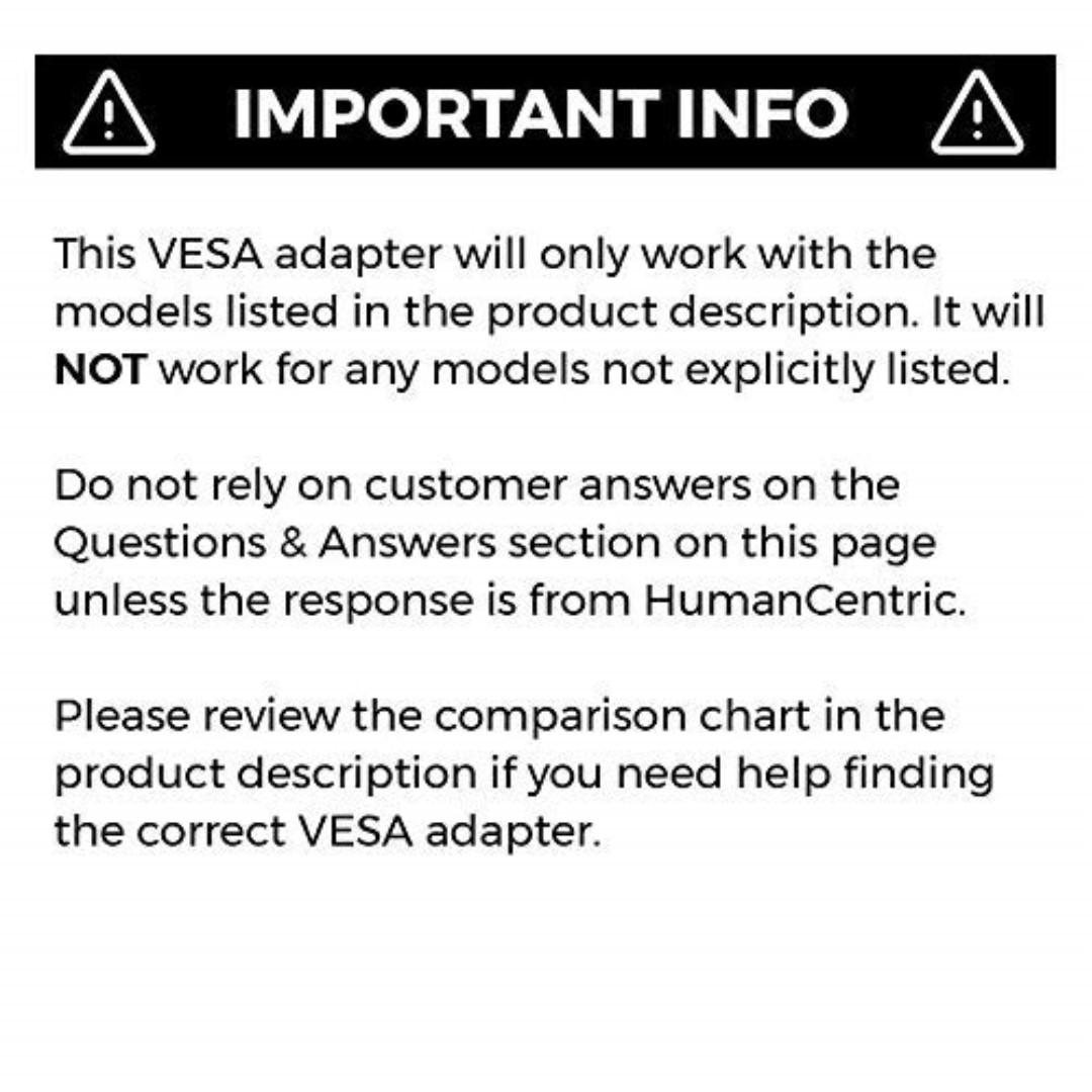 E0410 HumanCentric VESA Mount Adapter Bracket for Samsung Monitors