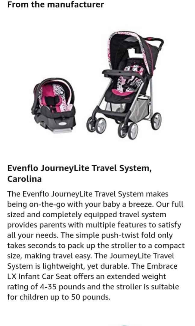 Evenflo Journeylite Travel System Babies Kids Going Out Strollers On Carousell