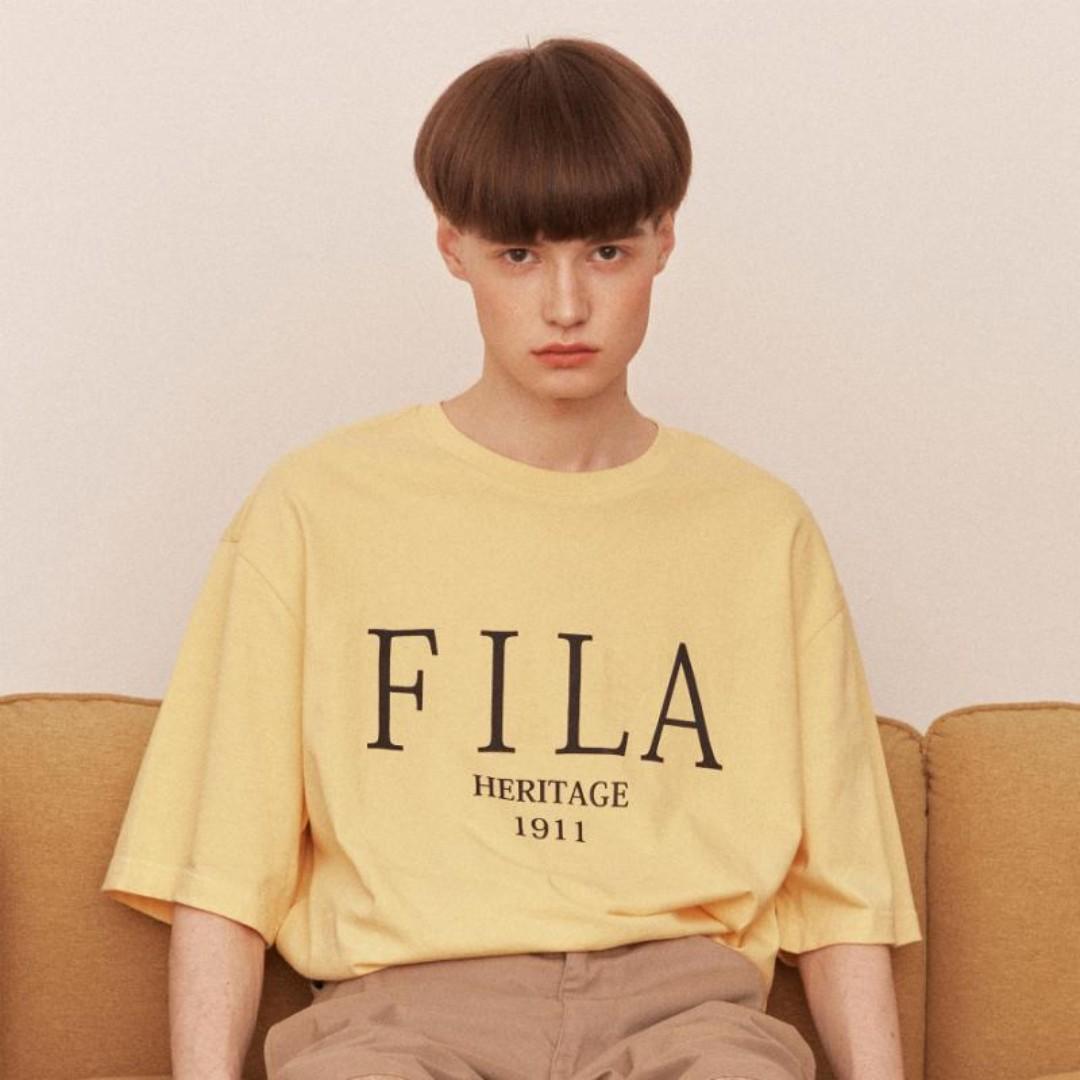 yellow fila t shirt mens