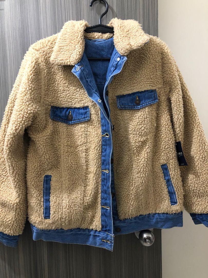 Forever 21 hotsell sherpa jean jacket