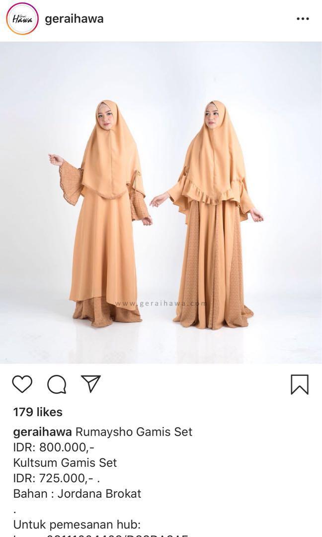Gamis Syari Gerai Hawa Kultsum Gamis Set Fesyen Wanita Muslim Fashion Gaun Di Carousell