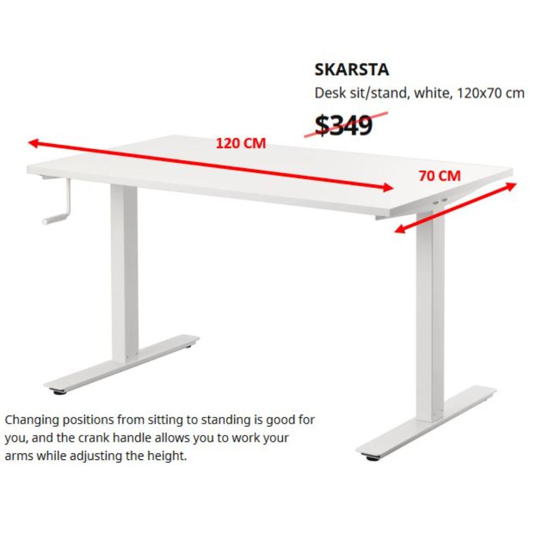 Ikea Skarsta Sit Stand Adjustable Desk Furniture Tables Chairs