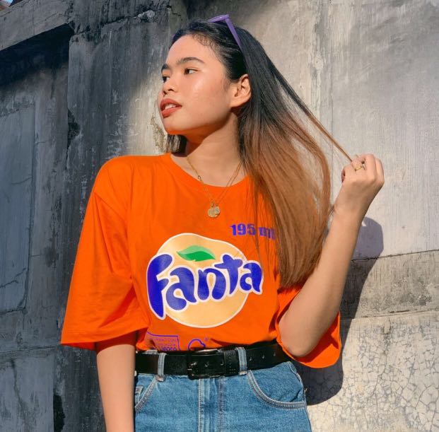 Neon Orange Fanta Vintage oversized 