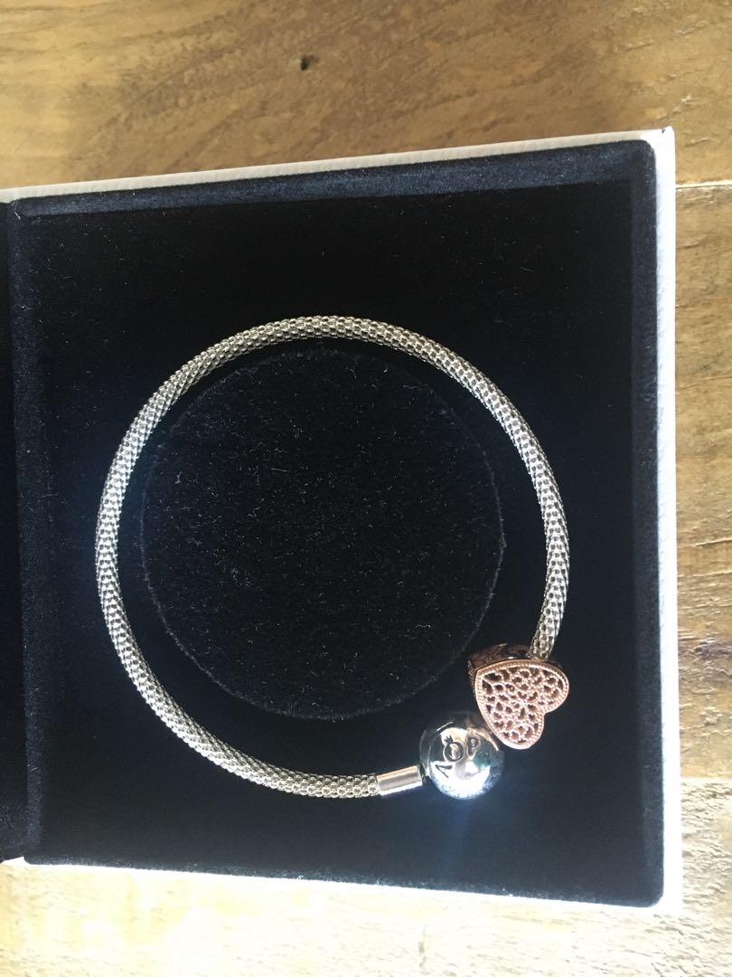 Filigree & beaded heart charm top