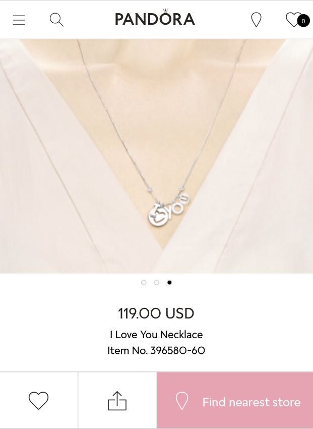 I love you necklace pandora store