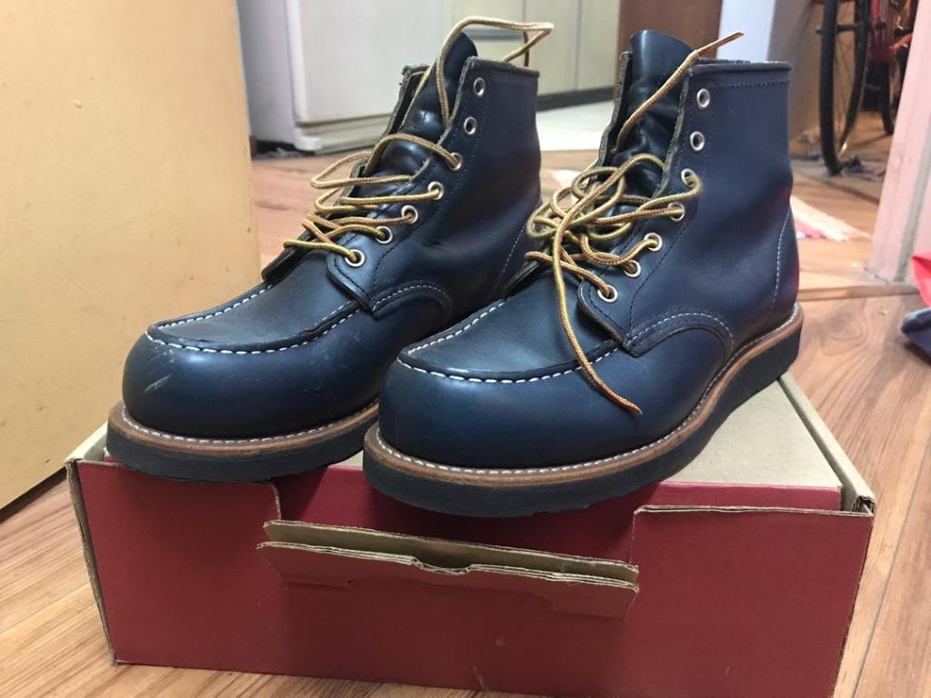 Navy blue red wing boots discount