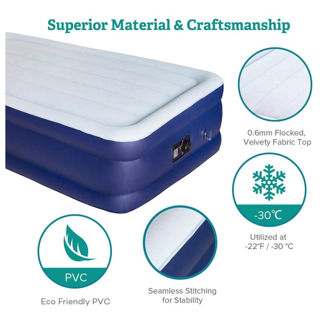 Sable Air Mattress Twin Size XL with Builtin Electric Pump, Furniture
