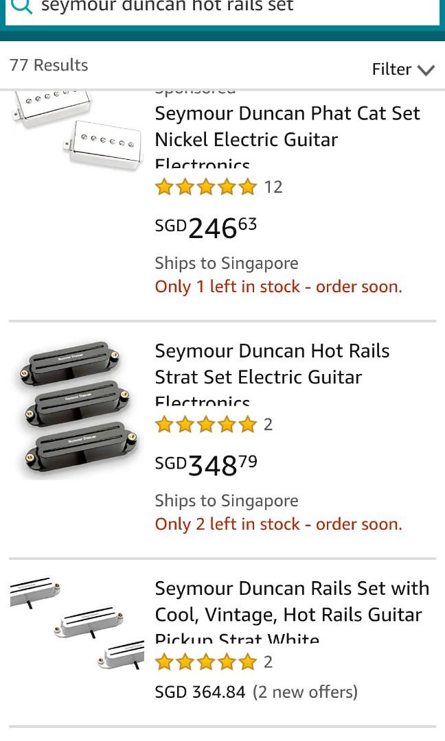 Seymour Duncan Hot Rail Set, Hobbies & Toys, Music & Media ...